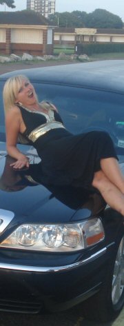 party girl on bonnet of limo in portsmouth